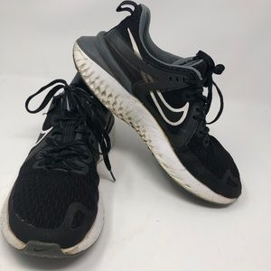 Men Nike React Legend Running Shoes Black White 8